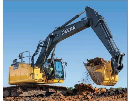 Excavator operating at a construction site
